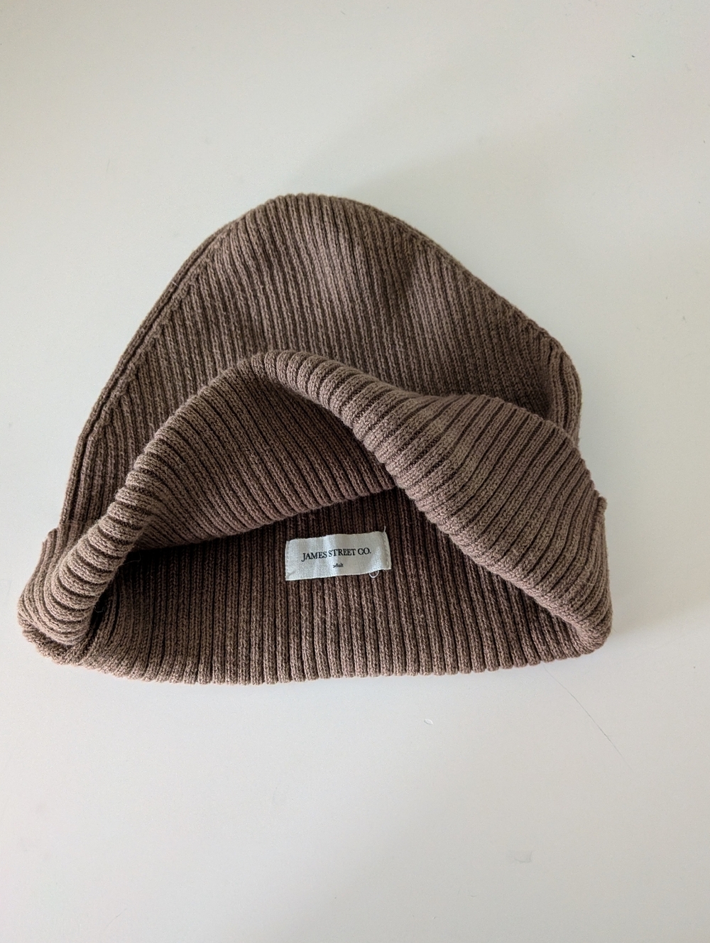James Street Co. Ribbed Knit Beanie in Walnut